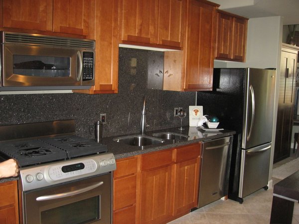 Kitchen area brownstones at the hyde park brownstones